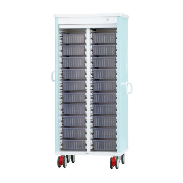 ミキシングカート（20床用）鍵付 透明 KC-102-02（ライトグリーン） 1台 ケルン 24-5215-0101 284,625円