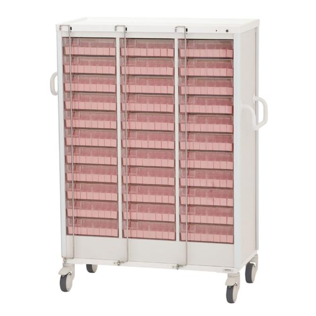 与薬カート（1Week・33床用） ライトグリーン KC-505-01S（ヨヤクケース8カセ 1台 ケルン 24-7865-0502