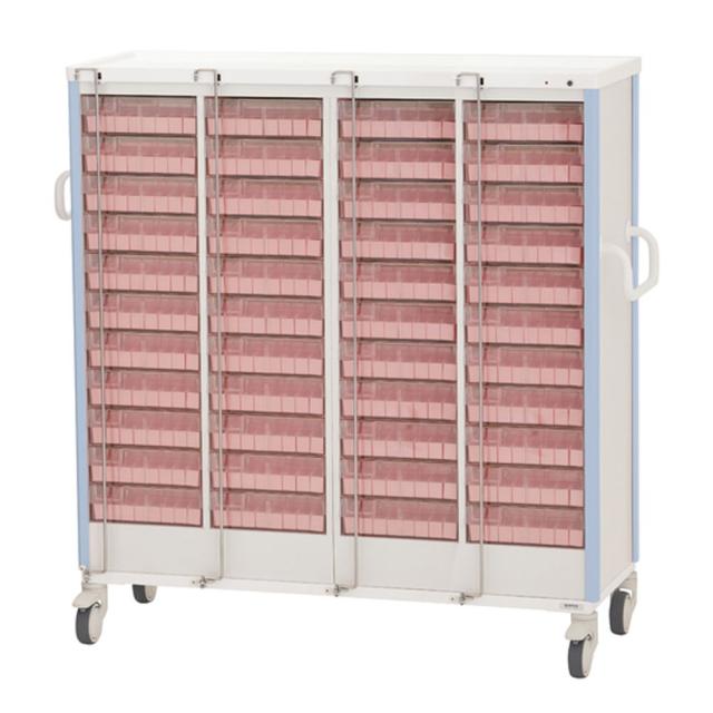 与薬カート（1Week・44床用） ピンク KC-507-01S（ヨヤクケース8カセ 1台 ケルン 24-7865-0703