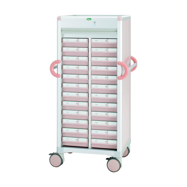 注射薬カート（２１床用） トレー：ブルー C34-DNS314SB(ブルー) 24-8005-01 1入り 軒先渡しサカセ化学工業 注射薬カート(21床用) トレー:透明 24-8005-0003 1台（直送品）