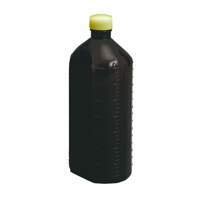 投薬瓶PPB黒茶（滅菌済） キャップ：黄 500CC（2ホンX25フクロイリ） 1梱 エムアイケミカル 08-2865-0704