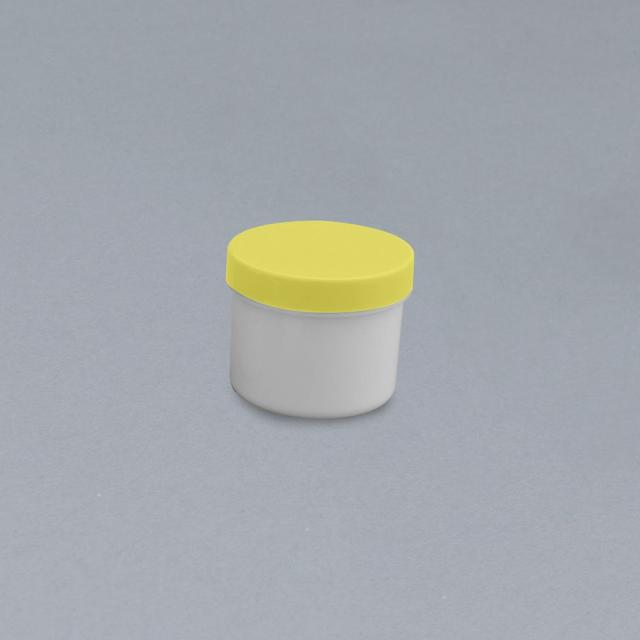 軟膏容器プラ壷N-6号（滅菌済） キャップ：黄 130CC（5コX10フクロイリ） 1梱 エムアイケミカル 23-6687-0904