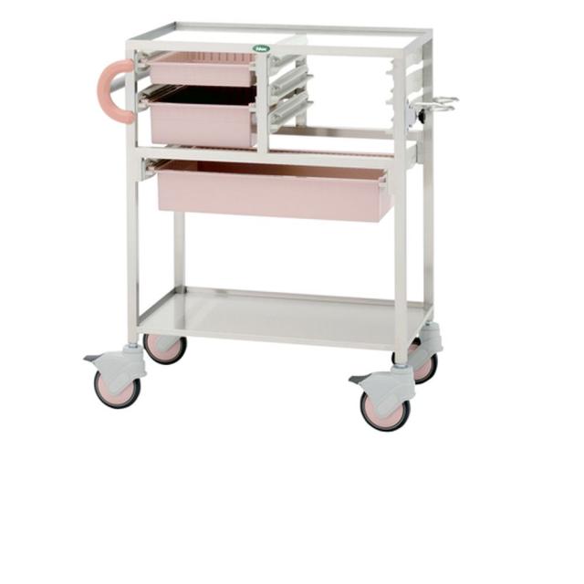 麻酔カート トレー：透明 C34-T2010M01B（ブルー） 1台 サカセ化学工業 24-8014-0103 150,104円