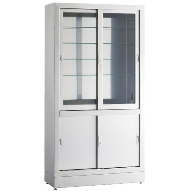 器械戸棚（ステンレス製） 三方硝子 KS-912NG（90X36X170CM 1台 松吉医科器械 23-5384-0002の通販は