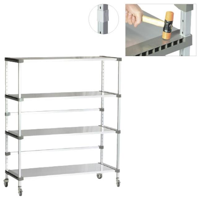 アルアップシェルフ（キャスター4段） 900-554-1800C4 1台 シンドー 24-5317-01の通販は