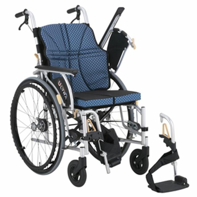 車いすウルトラ（自走）ワンストップ付インディゴ NA-U2W＋OSB（420MM） 1台 日進医療器 24-6618-0201