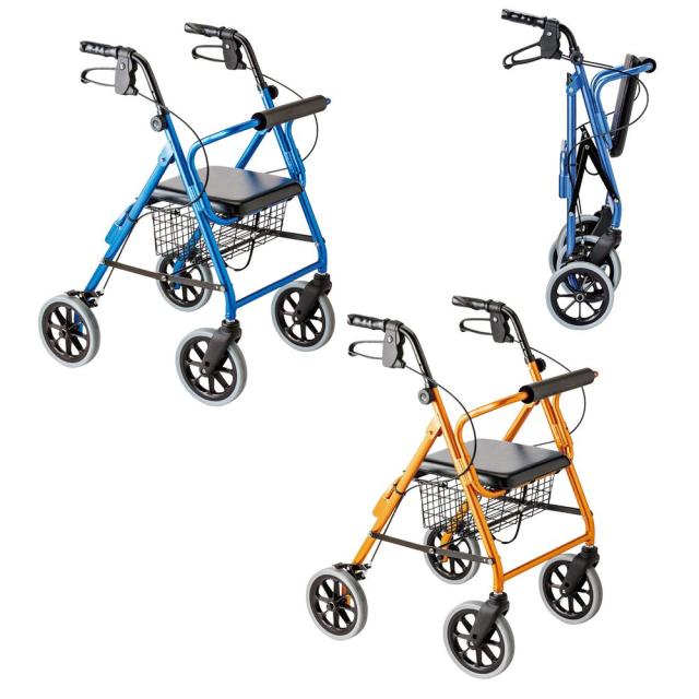 歩行車 ハッピーNB オレンジメタリック 1台 竹虎 24-6634-0002