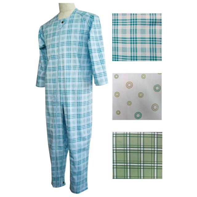 マンラク1型ねまき（オールシーズン）グリーンチェック MR-1001（L） 1枚 萬楽 24-6682-0203