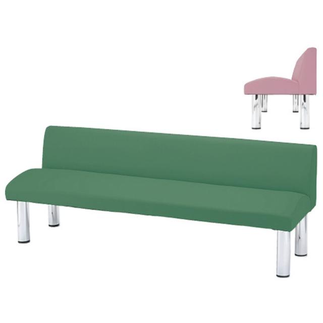 ロビーチェア コーラルピンク HKZ-12A（120X59X65CM 1台 ニシキ工業 23-6717-0205