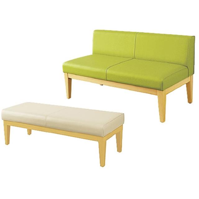 ロビーチェア（背付） ブルー WN-1200AN（120X59X68） 1台 ニシキ工業