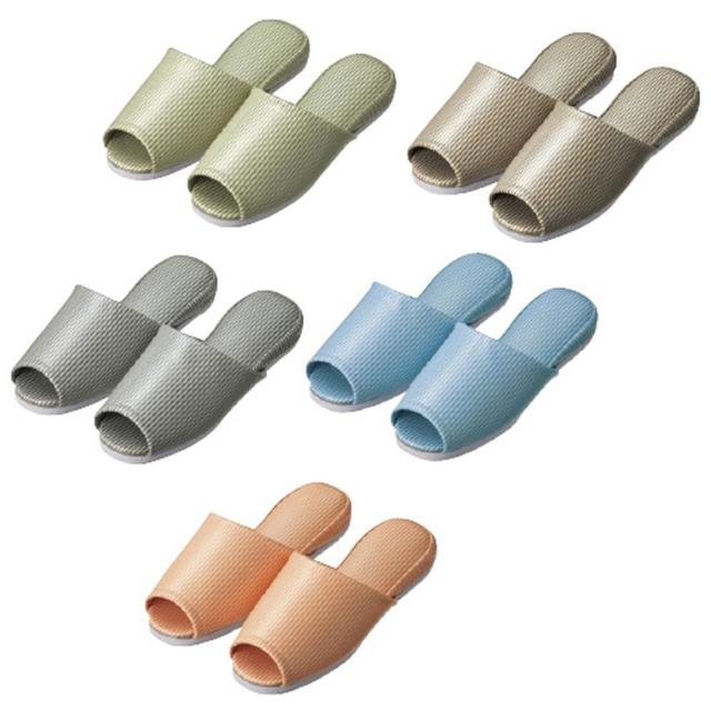 スリッパ（ストライプ・前開き）大人用ピンク NB5001（20ソクイリ） 1梱 日紅商事 24-3591-0005