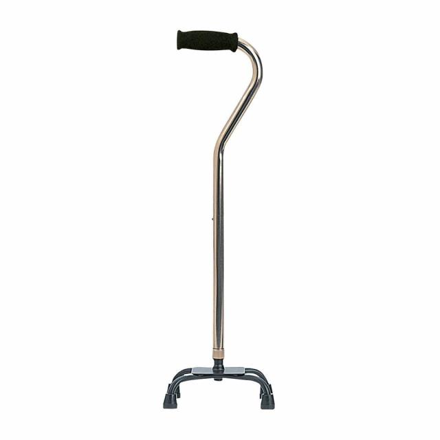 アルミ製四点杖（スモールベース） MRA-01612（ブラウン） 1本 ミキ 23-5180-01