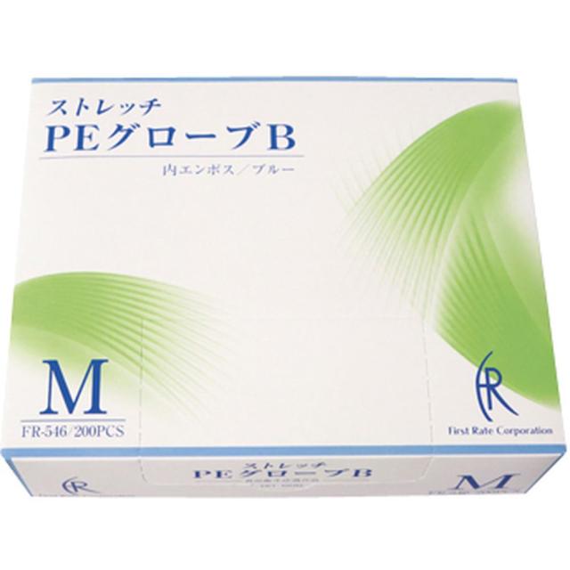 ストレッチPEグローブB（ブルー） FR-546（M）200マイイリ 1箱 ファーストレイト 24-6744-01