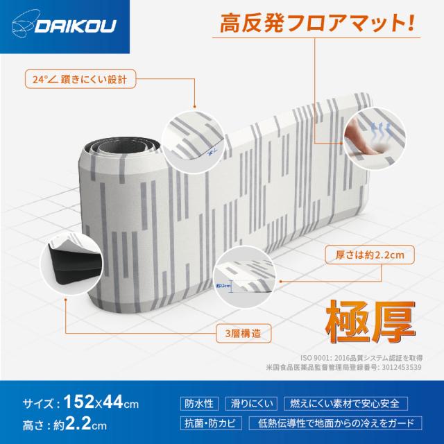 高反発フロアマット ノーマル DK-KM44152 大広 フロアマット キッチンマット マット 台所 おしゃれ シンプル 体圧分散 防水 抗菌 防カビ_1
