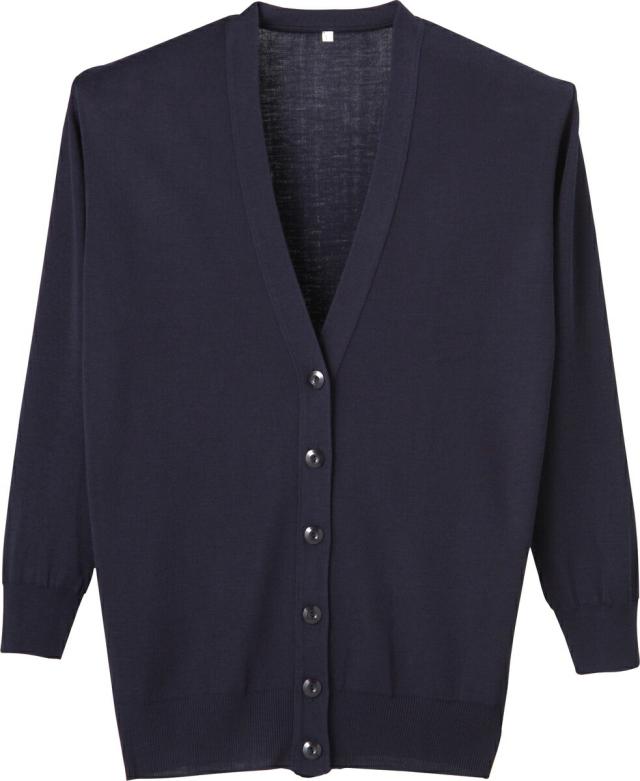 D-PHASE（ディーフェイズ） 抗ピル長袖カーディガン（ロング丈） D-1002（S） 濃紺