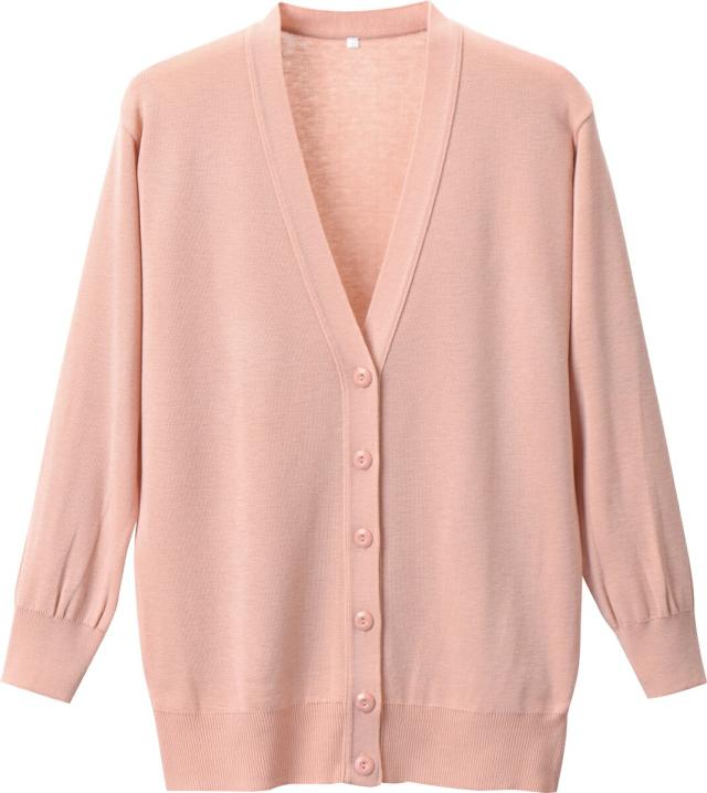 D-PHASE（ディーフェイズ） 抗ピル長袖カーディガン（ロング丈） D-1002（S） ピーチピンク