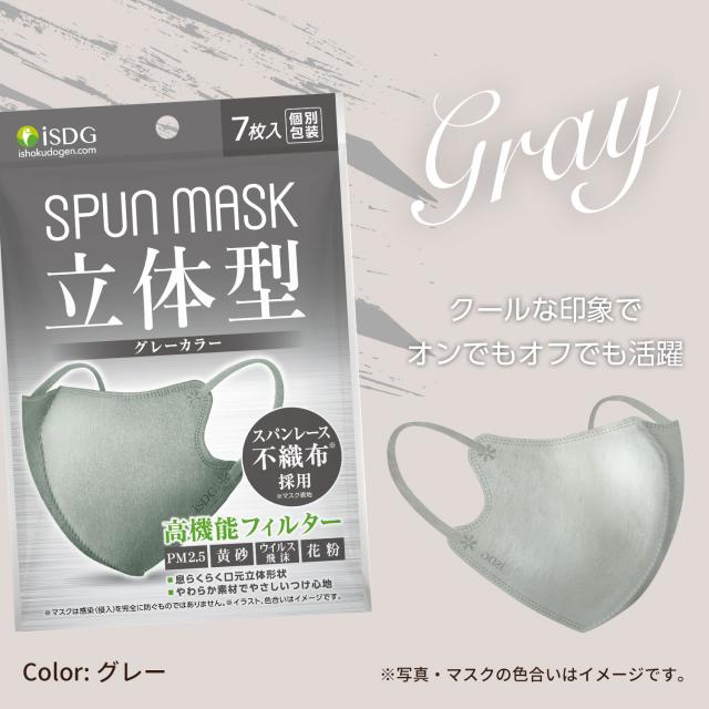 新商品 立体型スパンレース不織布カラーマスク 7枚入 スパンレース 不織布 個包装 ピンク ベージュ ブラック グレー Isdg 医食同源 の通販はau Pay マーケット Isdg 医食同源ドットコム