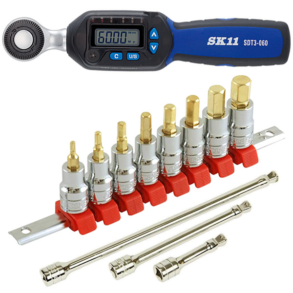 即日出荷 藤原産業 SK11 デジタルトルクレンチ＆ヘックスビット＆エクステバーセット SDT3-060＋SHS308BH＋SEB-303M