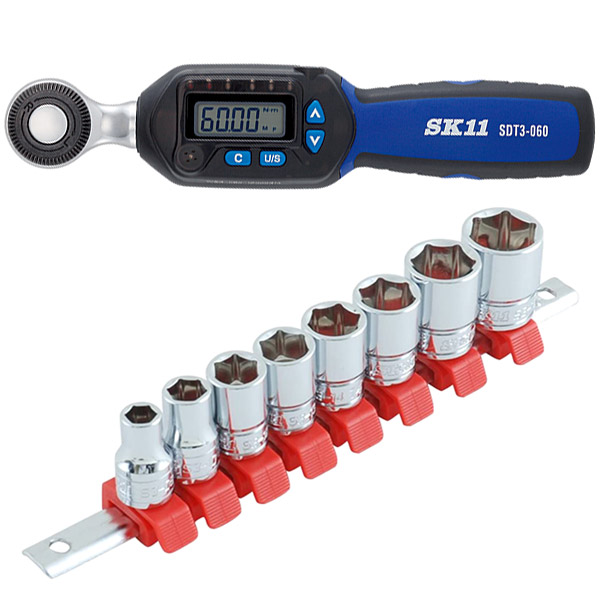 即日出荷 藤原産業 SK11 デジタルトルクレンチ＆ソケットセット SDT3-060＋SHS308Mの通販は 16,100円