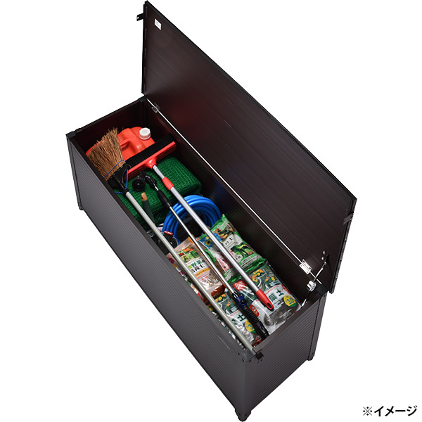 直送 日時指定不可 グリーンライフ アルミベンチストッカー144 ブラウン ABS-144P BR 屋外収納 物置 沖縄・離島配送不可 小型物置