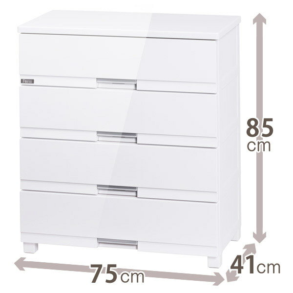 直送 日時指定不可 天馬 フィッツプラスプレミアム 4段 FP7504 セラミックホワイト 幅75cm 沖縄・離島配送不可の通販は