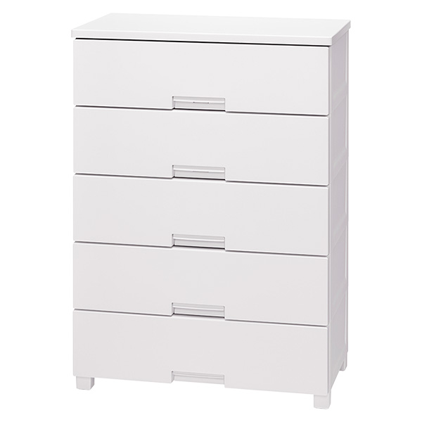 直送 日時指定不可 天馬 フィッツチェスト 7505 5段 幅75cm ホワイト 沖縄・離島配送不可