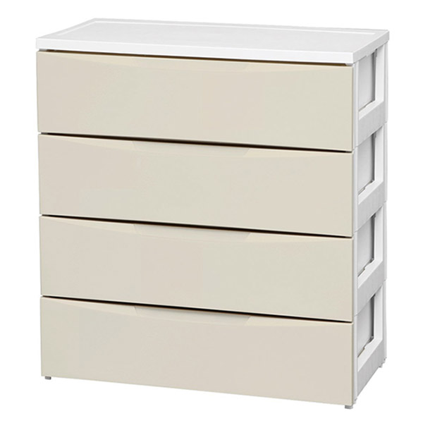 直送 日時指定不可 アイリスオーヤマ ワイドチェスト COD-724 ホワイト/アイボリー 幅72cm 4段 沖縄・離島配送不可