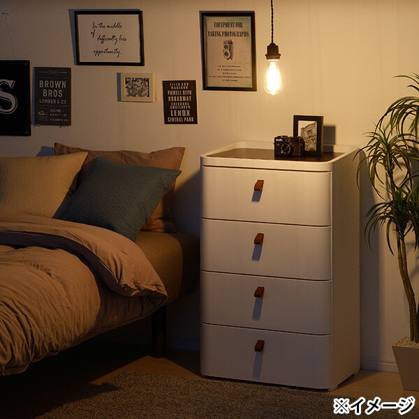 直送 日時指定不可 サンカ squ+ ロイヤルドロアー 544 4段 幅54.5cm ホワイト RD-544WH/DBR チェスト 沖縄・離島配送不可