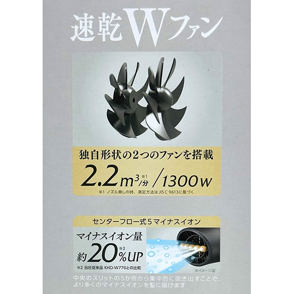 即日出荷 小泉成器 コイズミ モンスター ダブルファンドライヤー KHDW820H_1