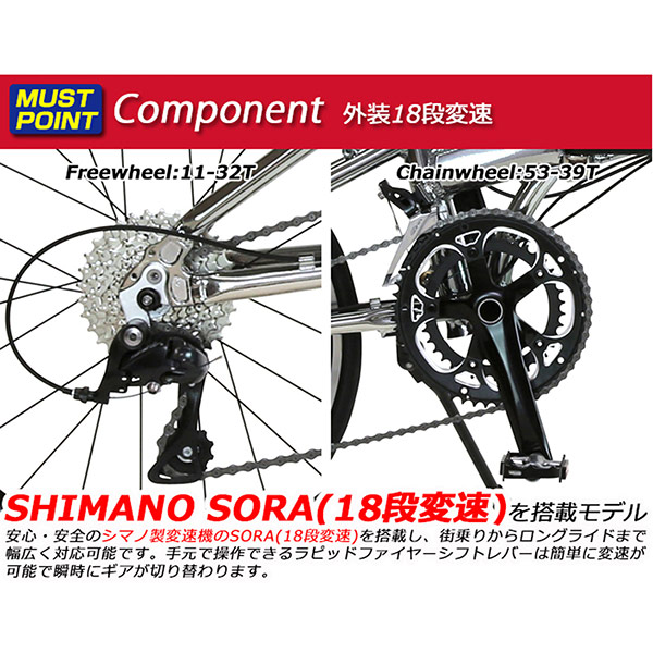 ルノー RENAULT 20型 外装18段 折畳み自転車 PLATINUM MACH9 プラチナマッハ9 ブラック 61205-01 沖縄・離島配送不可_4