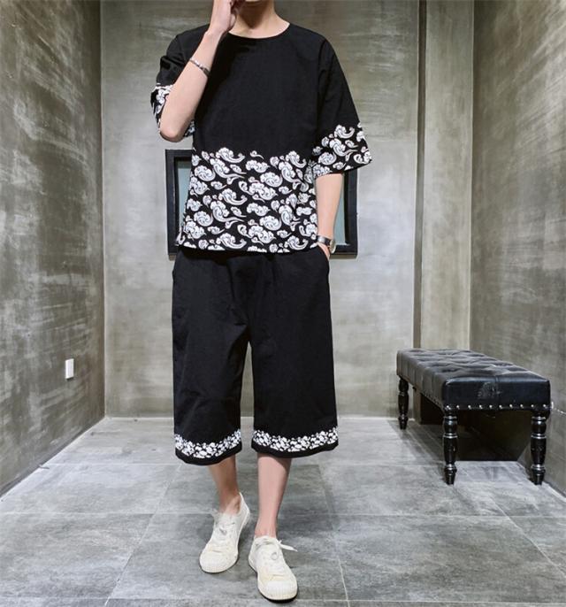 メンズジャージ 上下 セットアップ スポーツウェア スウェット 綿麻 半袖 半ズボン の通販はau Pay マーケット Rumieru