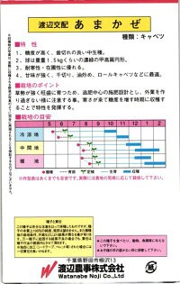 渡辺農事 キャベツ あまかぜ 小袋の通販はau Pay マーケット 種苗 園芸ショップ 種もり