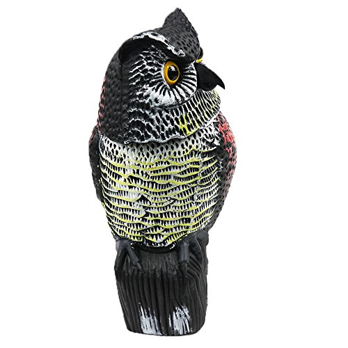 Ecshopone 本物そっくり フクロウ 置物 鳥よけ 害鳥対策 首振り 風に揺れて360度動く 怖がらせるの通販はau Wowma Dokidoki
