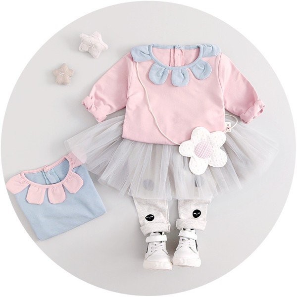 韓国子供服 キッズ 花 ベビー 可愛い子供用 70 100cm 冬 赤ちゃん 厚手 上着 ズボン ２点セット 女の子 長袖 花弁 襟 ピンク ブルーの通販はau Pay マーケット 株式会社久発商事