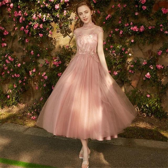 パーティードレス 結婚式 お呼ばれ ワンピース レディース ミモレ丈 ドレス ウェディングドレス 激安 大きいサイズ レース ピンクドレス の通販はau Pay マーケット 株式会社久発商事