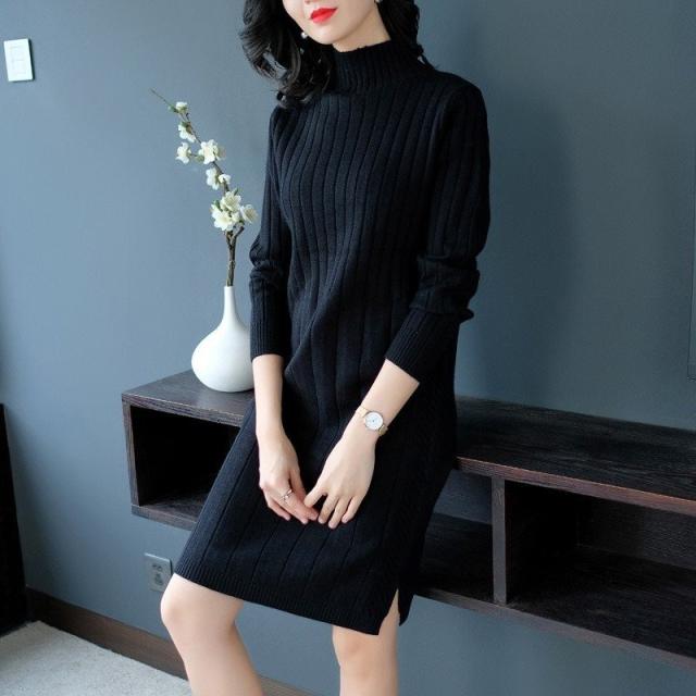 レディース 長袖 ニット ワンピース ハイネック 無地ワンピース 秋冬 ニット カシュクール ワンピース 上質感 女性 オフィス 通勤服 婦人の通販はau Pay マーケット 株式会社久発商事