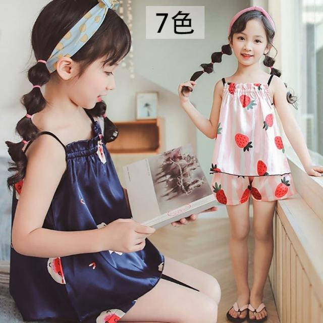 子供パジャマ 女の子 ルームウェア 夏 ノースリープ 子供パジャマ上下セット かわいい イチゴ柄 ショートパンツ シルク風 子ども服 キの通販はau Pay マーケット 株式会社久発商事