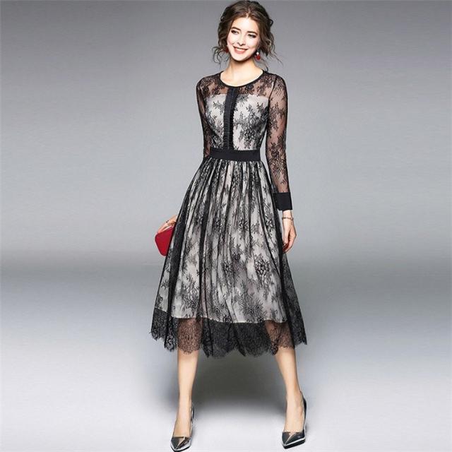 ワンピース レディース 春秋服 マキシ丈ワンピース きれいめ 結婚式ドレス レース 長袖 シャツワンピース 着痩せ オシャレ ロング パーテの通販はau Pay マーケット 株式会社久発商事