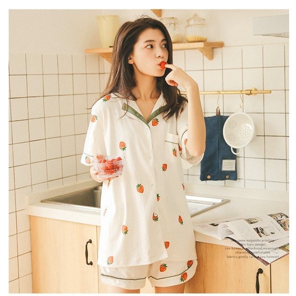 パジャマ レディース 春夏 前開きパジャマ 半袖 上下セット パジャマ アイスクリーム柄 韓国風 レディースルームウエア 部屋着 の通販はau Pay マーケット 株式会社久発商事