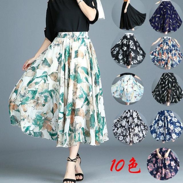ロング スカート マキシワンピース 大人シフォン 花柄 マキシ スカート ボトムス スカート ロングスカート ロング 夏 海 ナチュラル ビーの通販はau Pay マーケット 株式会社久発商事