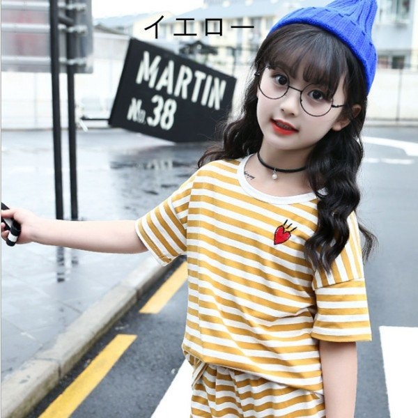 2点セット 女の子 セットアップ ボーダー柄 夏服 夏 カジュアル 子供服 ジュニア 半袖 Tシャツ ショートパンツ 子供 スポーツウ 子供セの通販はau Pay マーケット 株式会社久発商事