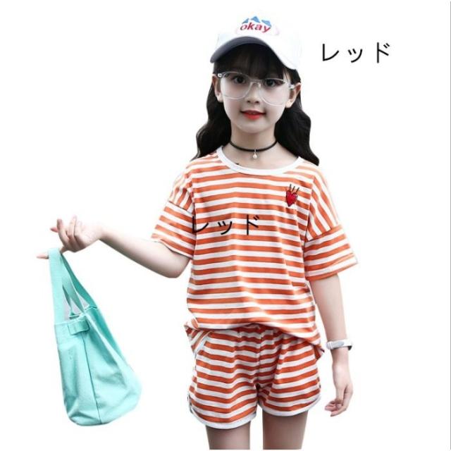 2点セット 女の子 セットアップ ボーダー柄 夏服 夏 カジュアル 子供服 ジュニア 半袖 Tシャツ ショートパンツ 子供 スポーツウ 子供セの通販はau Pay マーケット 株式会社久発商事