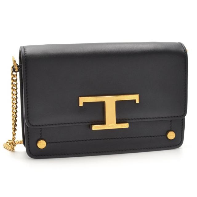 トッズ Tタイムレス ショルダーバッグ マイクロ レザー ブラック ウエストバッグ ベルトバッグ クラッチバッグ 3WAY 黒 中古 送料無料