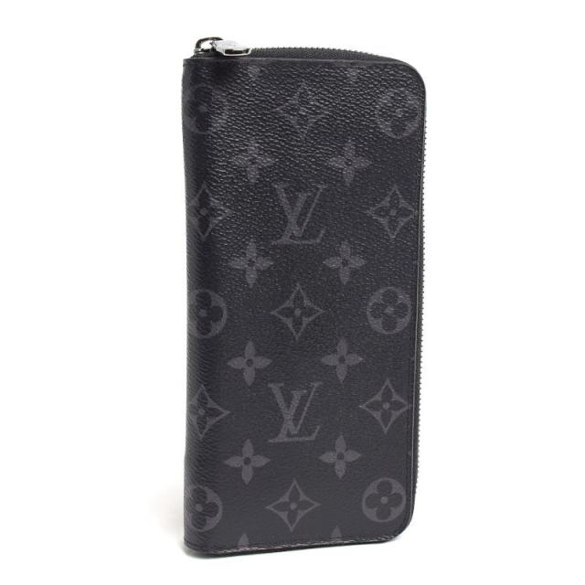 ルイヴィトン ジッピーウォレット ヴェルティカル M62295 モノグラムエクリプス ラウンドファスナー長財布 ブラック 黒 中古 送料無料