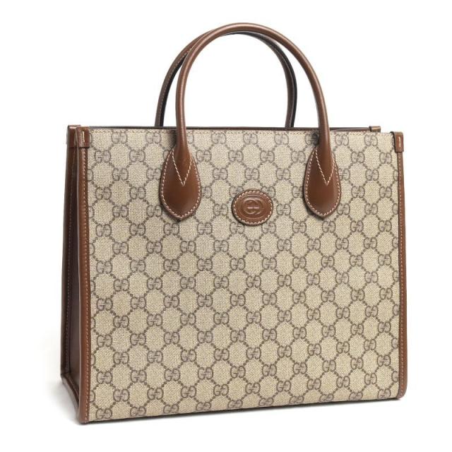 グッチ トートバッグ 735396 GGスプリーム ブラウン エボニー ショルダーバッグ ハンドバッグ 肩掛けバッグ 2WAY GG 茶色 中古 送料無料