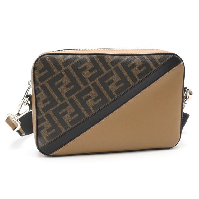 フェンディ ダイアゴナル キャム カメラケース 7M0286 キャンバス ブラウン ショルダーバッグ クロスボディバッグ ズッカ柄 中古 送料無料