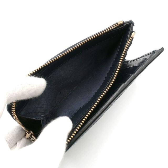 グッチ 2つ折り財布 790036 GGキャンバス レザー ベージュ ネイビー 二つ折り財布 コンパクトウォレット 折りたたみ財布 紺 中古 送料無料_3
