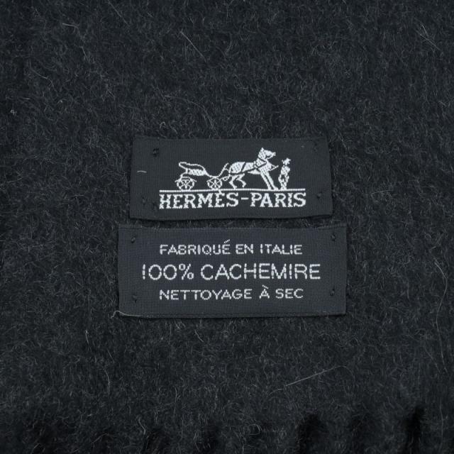 エルメス 大判ストール カシミヤ100％ ブラック マフラー 小物  
