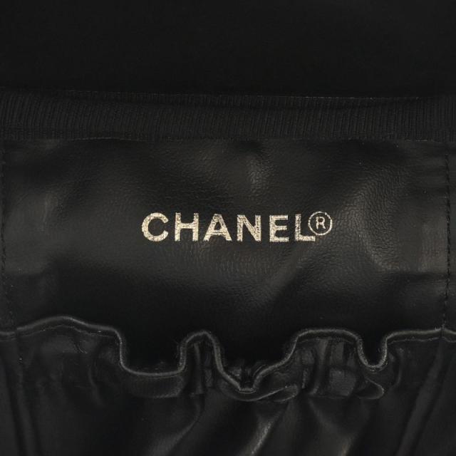 シャネル バニティバッグ キャビアスキン ブラック ゴールド金具 ココ
