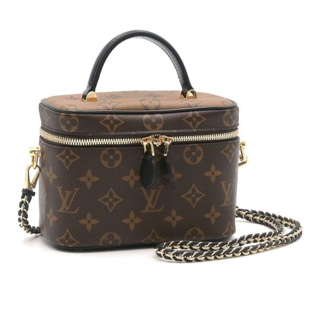 ルイヴィトン ヴァニティNV PM M45165 モノグラムリバース ショルダーバッグ ハンドバッグ バニティ ブラウン 茶色 中古 送料無料